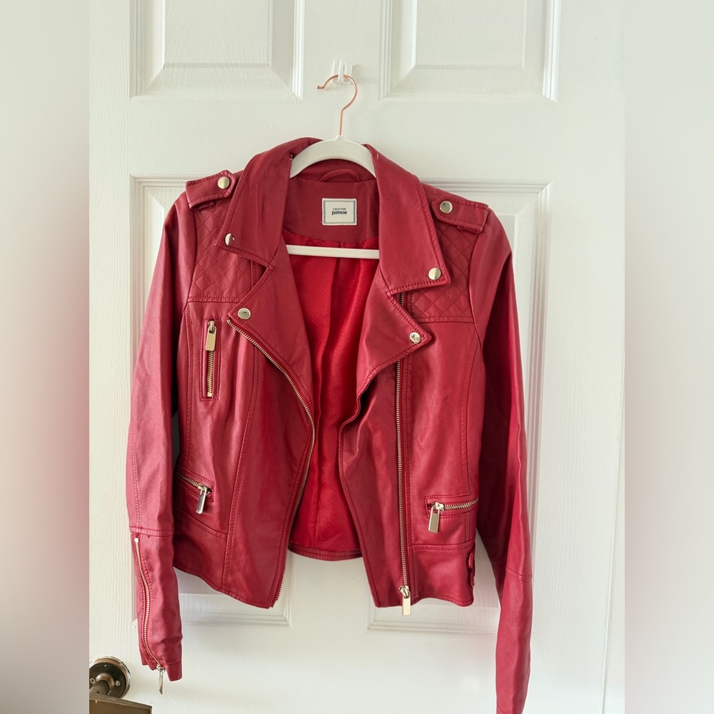 Chic Red Leather Jacket